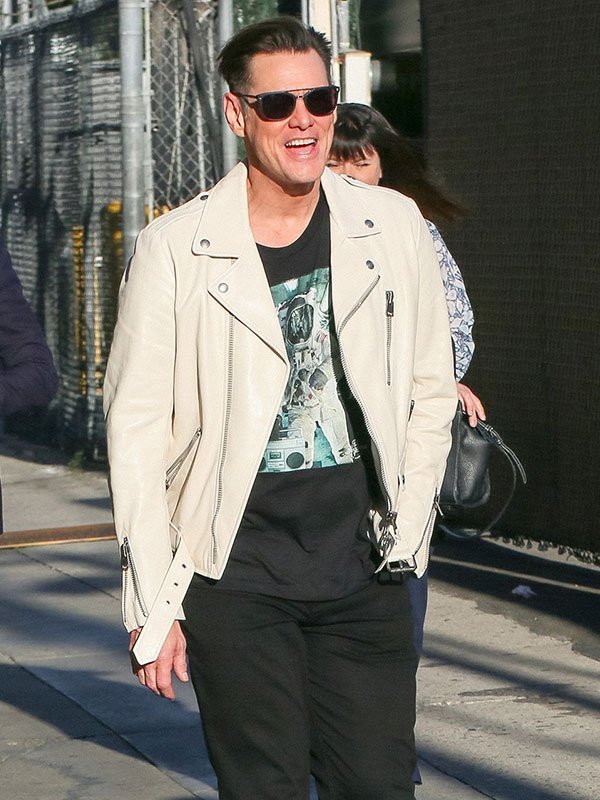 Jim Carrey White Leather Jacket