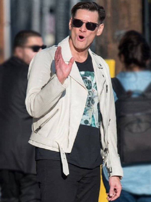 Jim Carrey White Leather Jacket - Image 2
