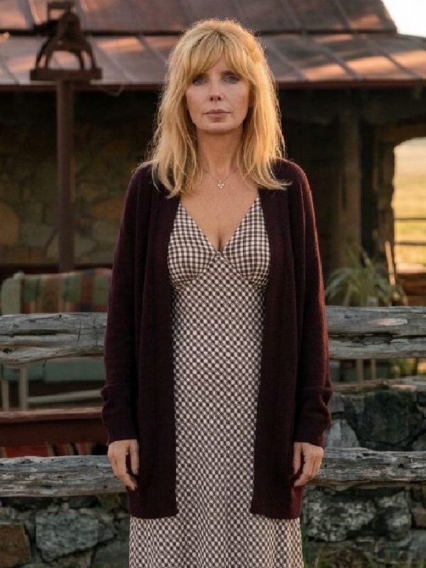 Dutton Ranch 2026 Kelly Reilly Burgundy Cardigan