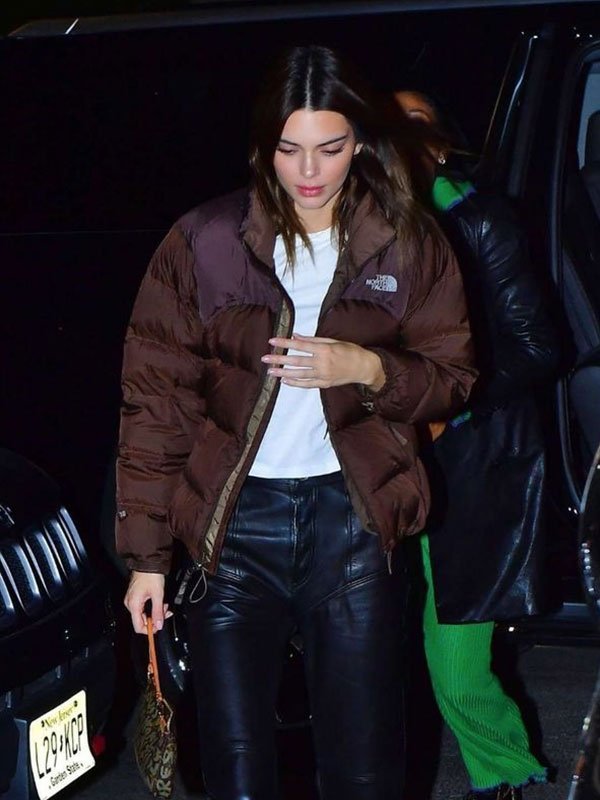 Kendall Jenner Brown Puffer Jacket - Image 2