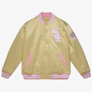 MLB Chicago White Sox Cream Satin Jacket