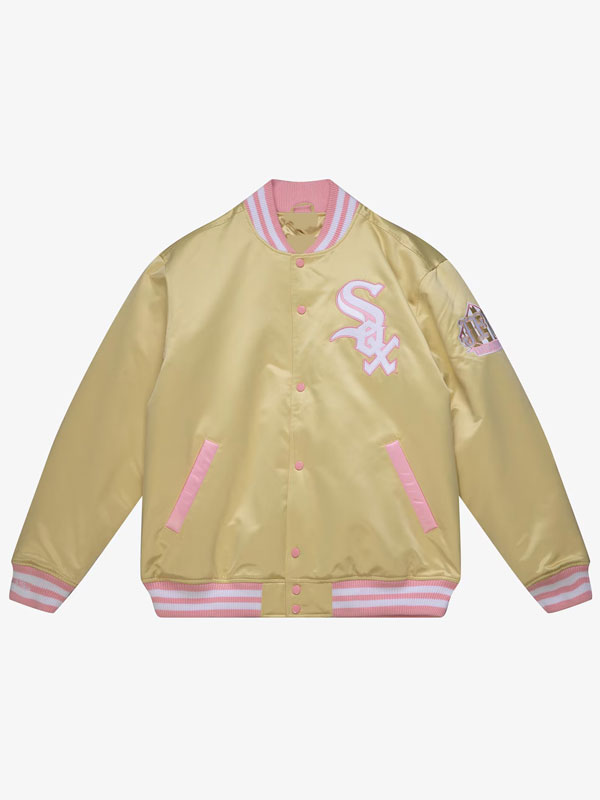 MLB Chicago White Sox Cream Satin Jacket