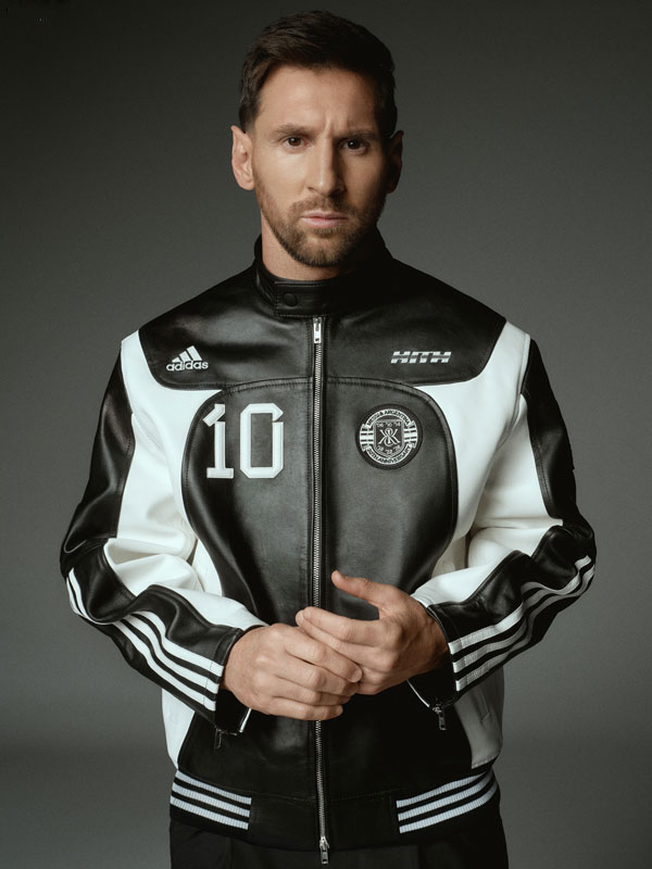 Messi & Argentina 20th Anniversary Football Leather Biker Jacket - Image 2