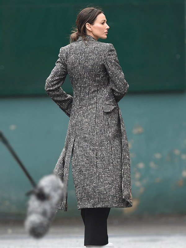 Fool Me Once 2024 Michelle Keegan Checkered Trench Coat - Image 2