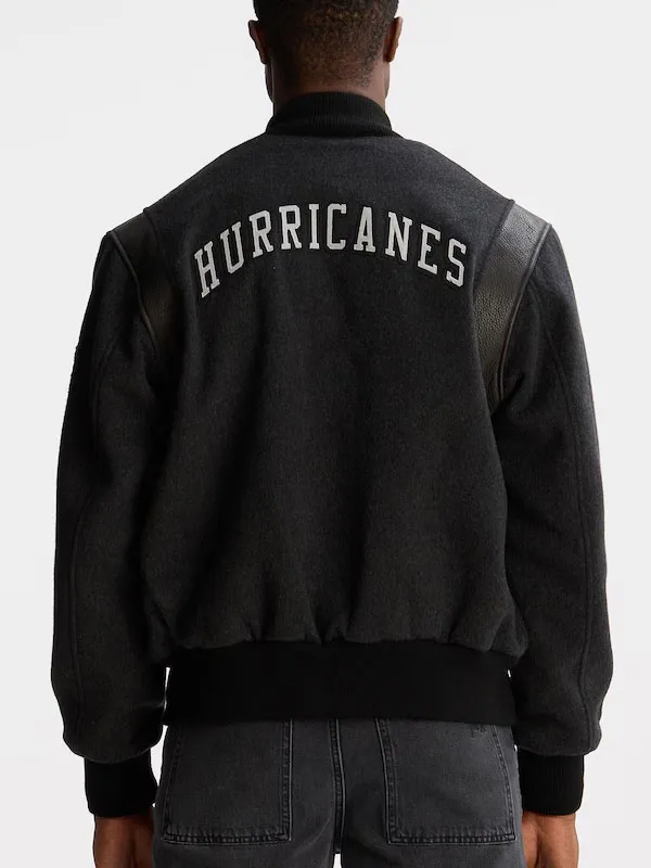 NHL Carolina Hurricanes Black Wool Varsity Jacket