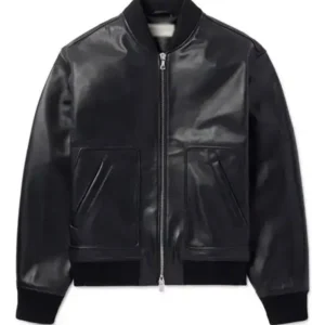 Nemesis Y’lan Noel Black Bomber Leather JacketNemesis Y’lan Noel Black Bomber Leather Jacket