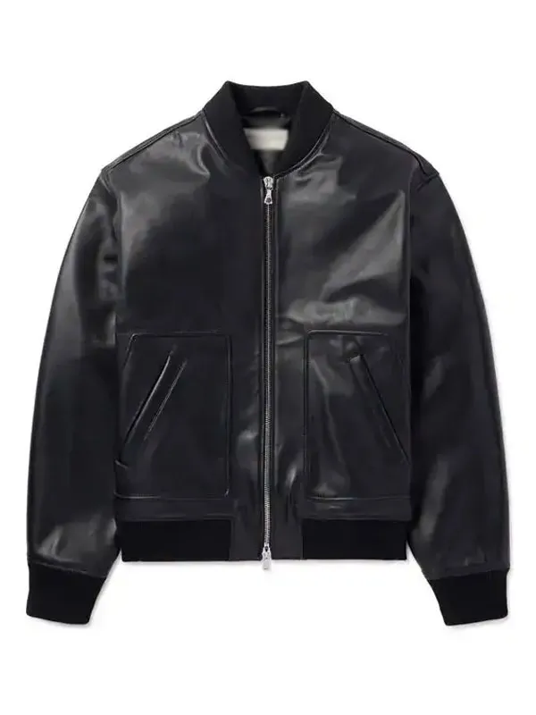 Nemesis Y’lan Noel Black Bomber Leather JacketNemesis Y’lan Noel Black Bomber Leather Jacket