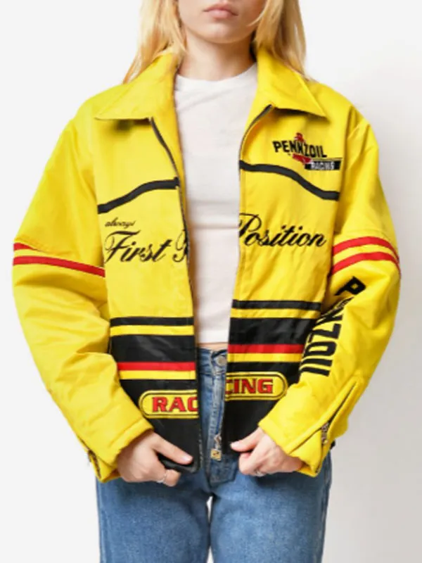Your Fault London Asha Banks Yellow Pennzoil Racing Jacket - Image 2