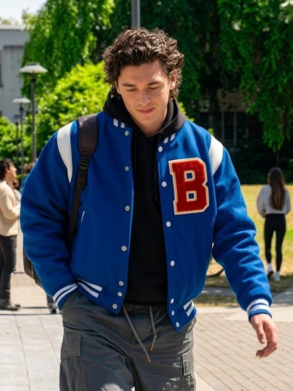Off Campus 2026 Belmont Cameli Blue Varsity Jacket