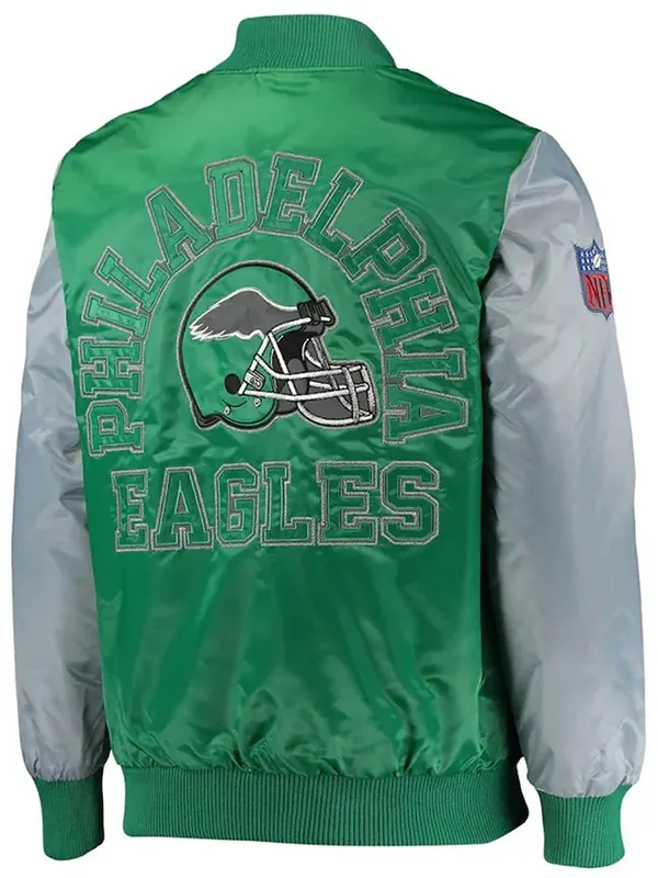Philadelphia Eagles Green Varsity Bomber Jacket - Image 2