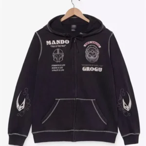 Star Wars: The Mandalorian and Grogu Black Hooded Jacket