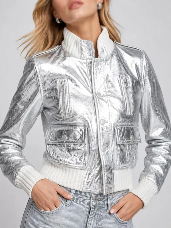 Surprise Concert NYC Madonna Cropped Leather Jacket