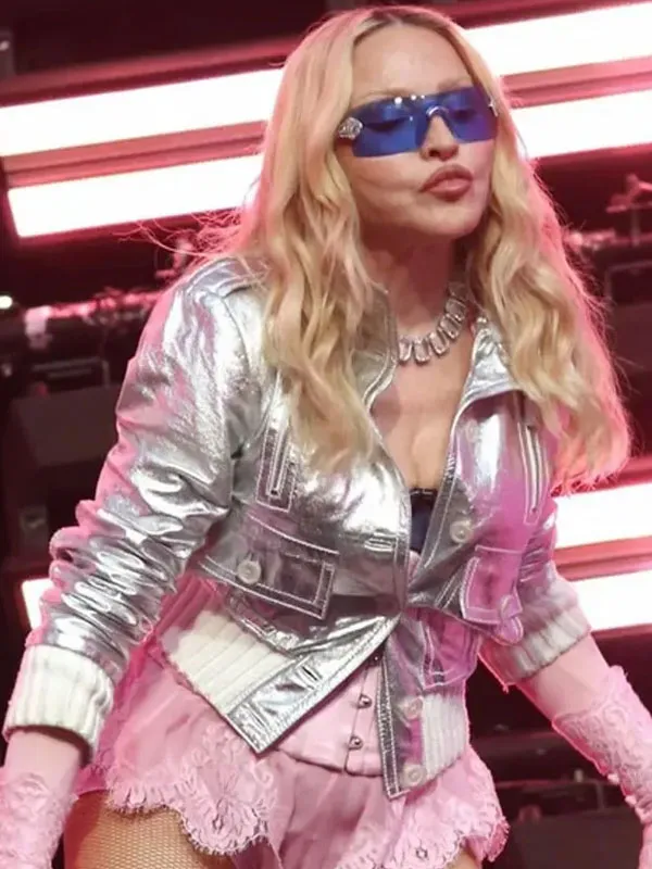 Surprise Concert NYC Madonna Cropped Leather Jacket - Image 2