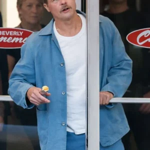 The Adventures of Cliff Booth Brad Pitt Blue Cotton Jacket