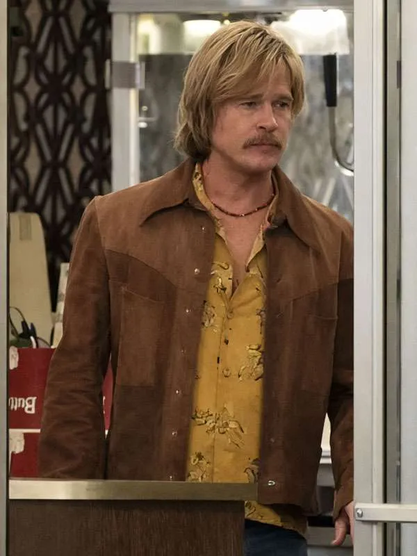 The Adventures of Cliff Booth Brad Pitt Suede Jacket - Image 2