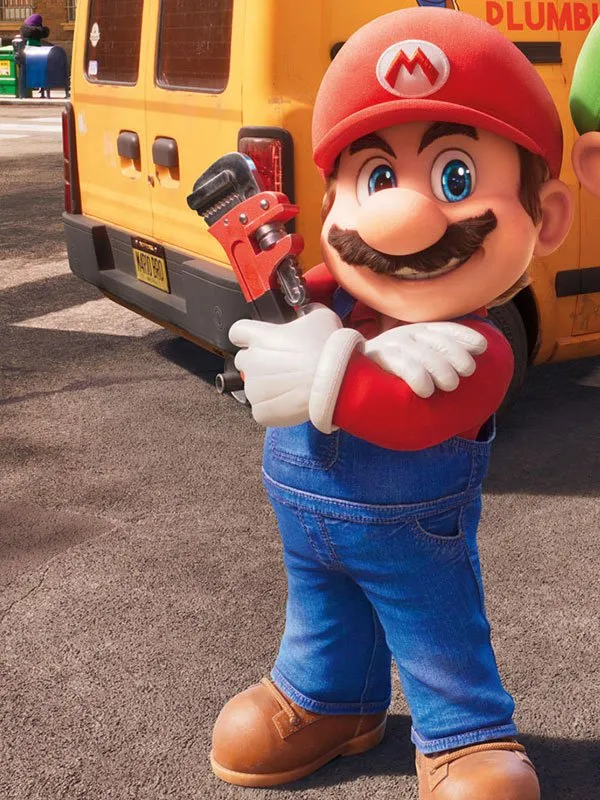 The Super Mario Bros. Movie 2023 Mario Blue Denim Jumpsuit