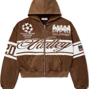 Vale Forever Brown Cursive Zip Up Hoodie