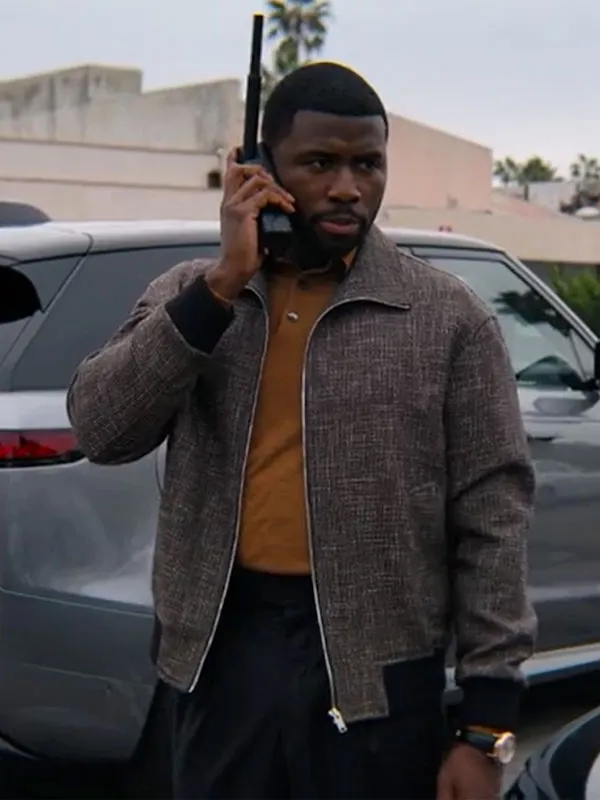 Nemesis TV Series Y’lan Noel Grey Bomber Jacket - Image 3