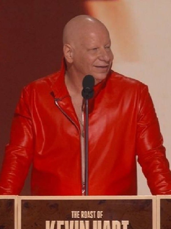 The Roast of Kevin Hart 2026 Jeff Ross Red Leather Jacket - Image 3