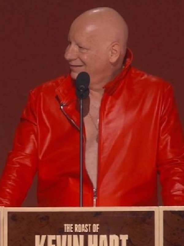 The Roast of Kevin Hart 2026 Jeff Ross Red Leather Jacket - Image 2