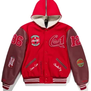 Awake NY x Coca-Cola Red Wool Varsity Jacket