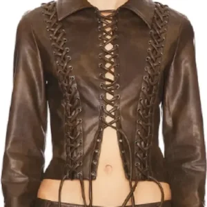 Marshals Arielle Kebbel Brown Leather Jacket
