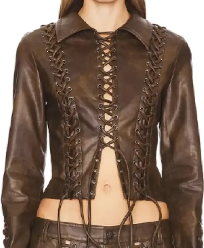 Marshals Arielle Kebbel Brown Leather Jacket