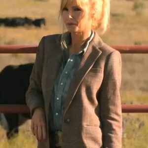 Dutton Ranch 2026 Kelly Reilly Brown Checkered Blazer