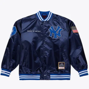 Jay-Z The Blueprint x New York Yankees Navy Satin Jacket