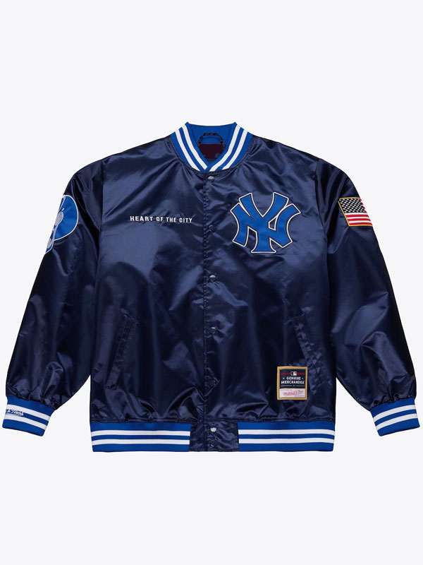 Jay-Z The Blueprint x New York Yankees Navy Satin Jacket