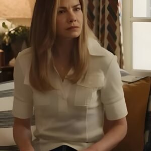 Little Brother 2026 Michelle Monaghan White Polo Shirt