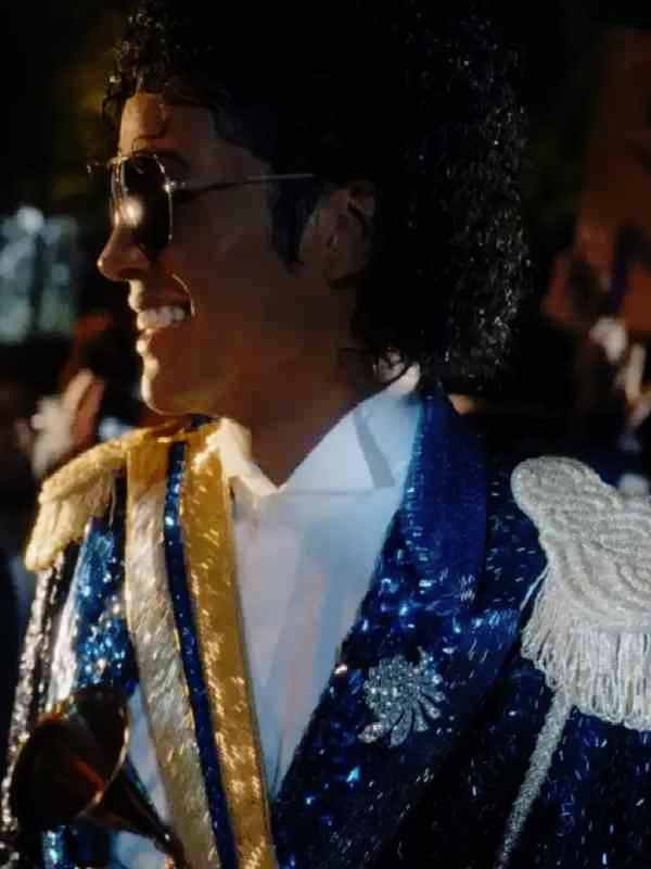 Michael 2026 Jaafar Jackson Blue Sequin Jacket - Image 2