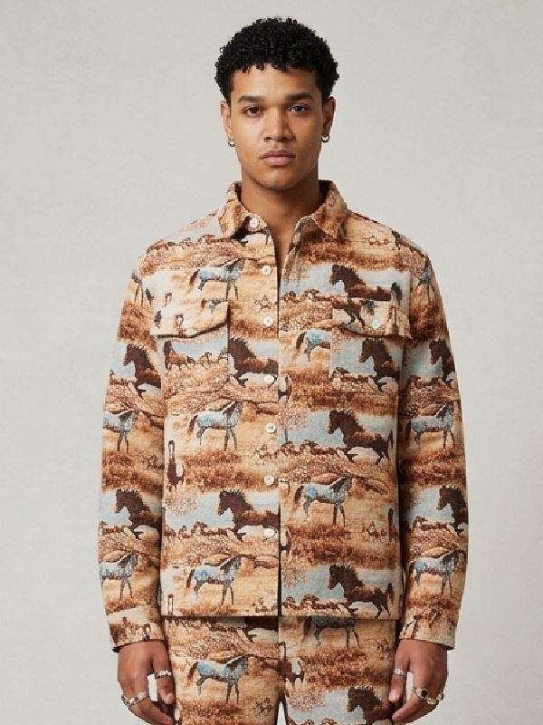 Off Campus 2026 Miles Riley Horse Print Jacket - Image 3