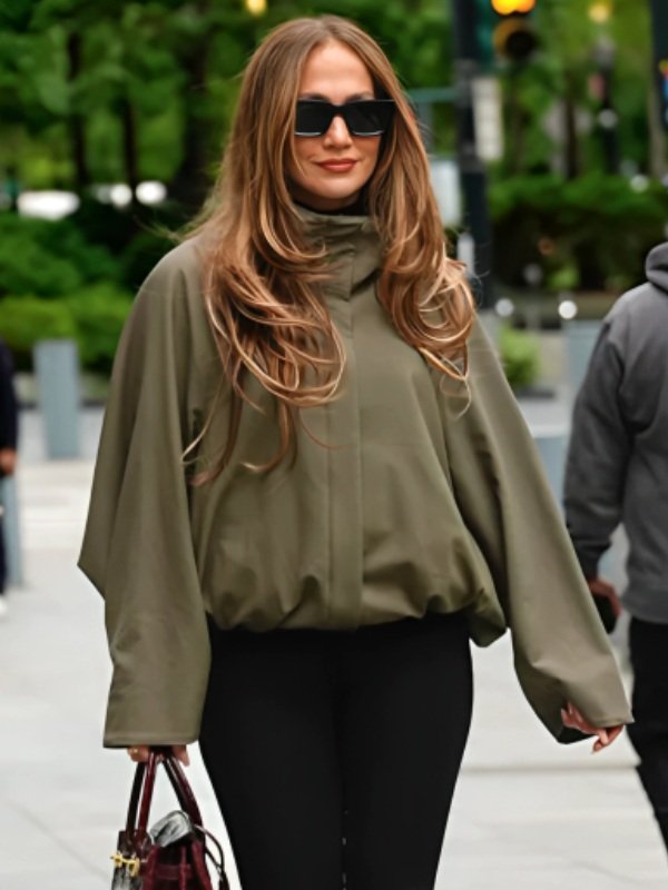 NYC 2026 Jennifer Lopez Sage Green Jacket