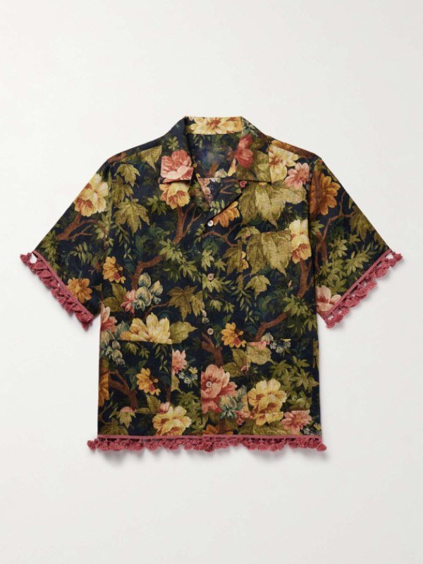 NYC 2026 Travis Kelce Floral Print Tasselled Shirt - Image 2