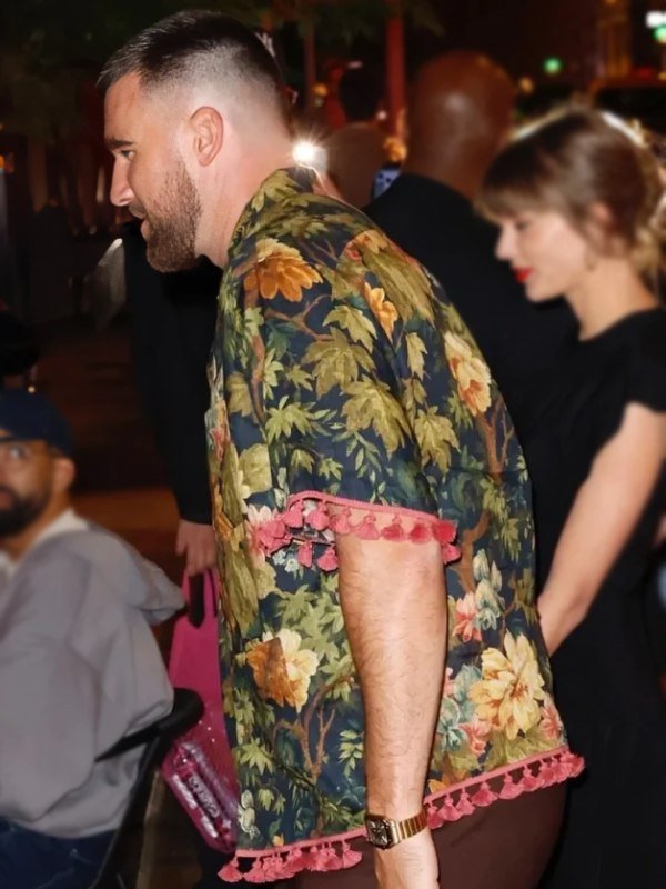 NYC 2026 Travis Kelce Floral Print Tasselled Shirt - Image 3