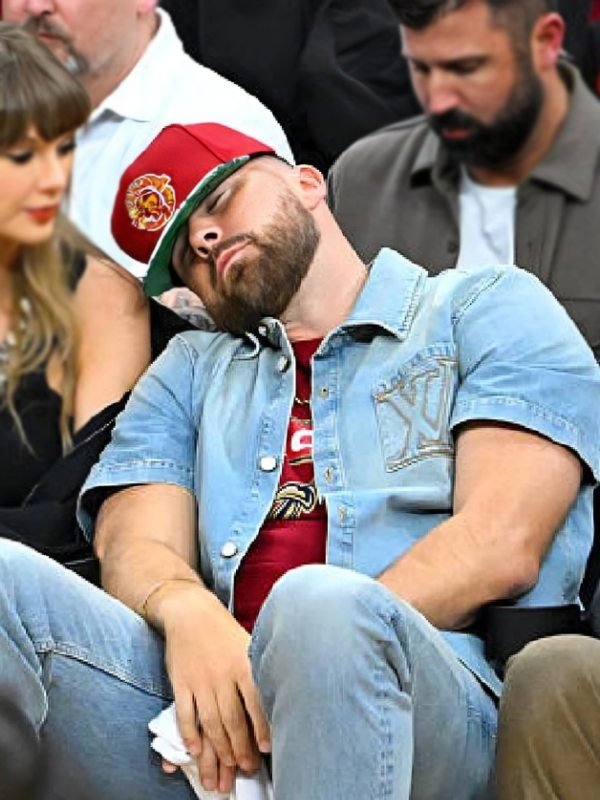 Knicks vs Cavaliers Gameday Travis Kelce Denim Shirt - Image 2