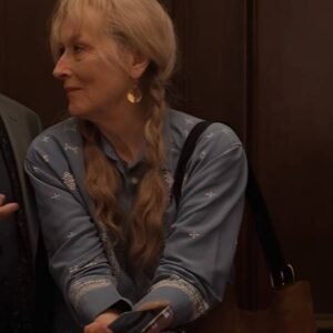 Only Murders in the Building S5 Meryl Streep Blue Embroidered Shirt