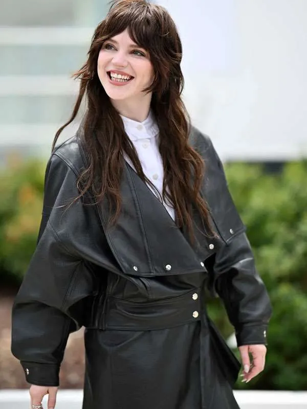 Her Private Hell Sophie Thatcher Leather Jacket - Image 2