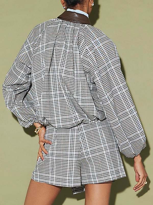 TOWIE S36 Saffron Lempriere Check Bomber Jacket