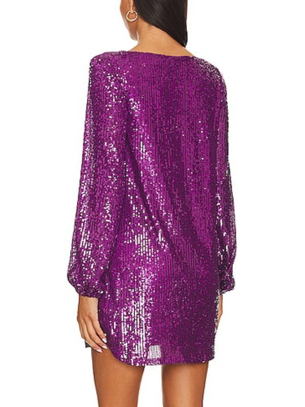 The Price Is Right Tonight 2026 Amber Lancaster Purple Sequin Mini Dress