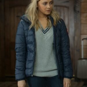 The Other Zoey Josephine Langford Blue Quilted Jacket