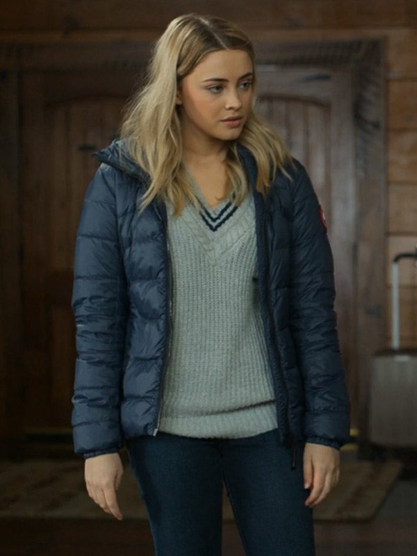 The Other Zoey Josephine Langford Blue Quilted Jacket