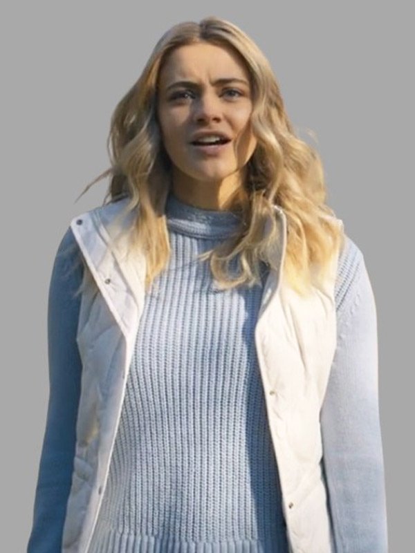 The Other Zoey Josephine Langford White Quilted Vest