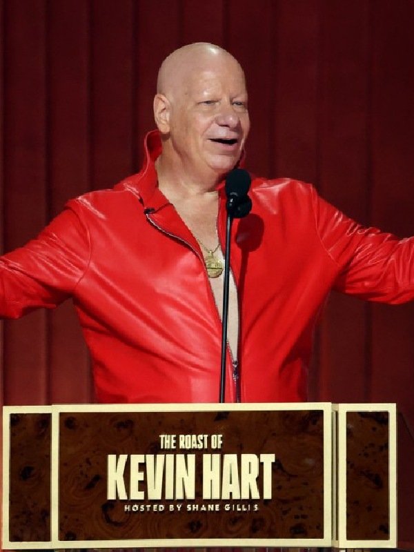 The Roast of Kevin Hart 2026 Jeff Ross Red Leather Jacket - Image 4