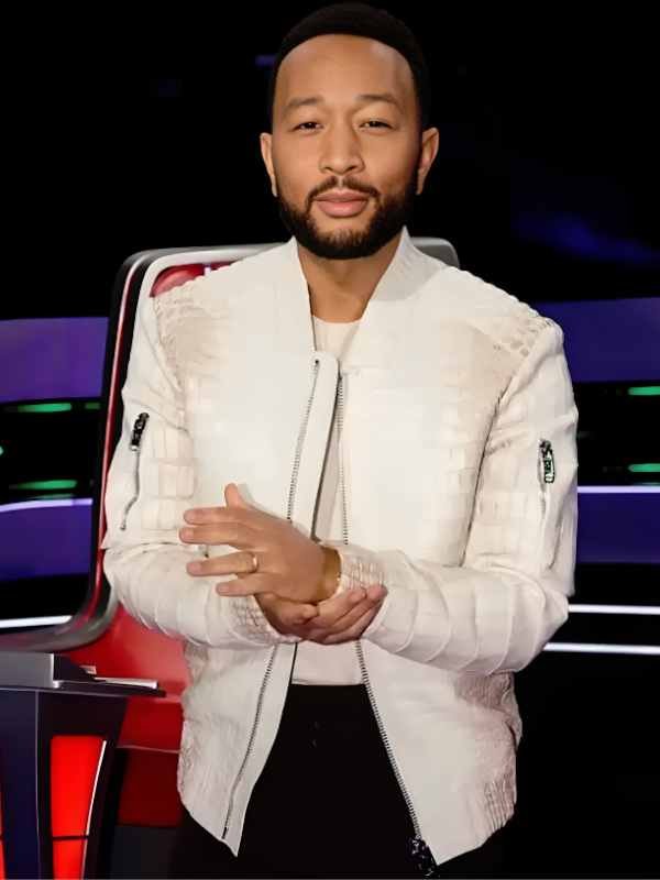The Voice 2026 John Legend Croc Leather Jacket