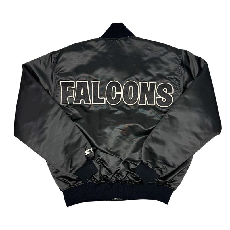 Atlanta Falcons Big Logo Vintage Black Bomber Jacket - Image 2