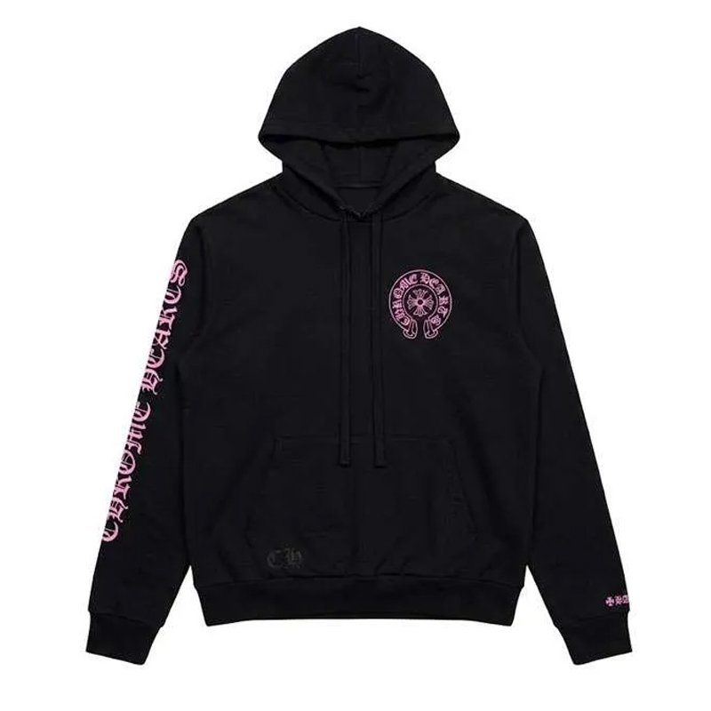 Chrome Hearts Horseshoe Black and Pink Hoodie