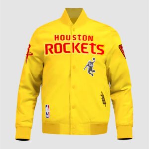 Houston Rockets Classic Yellow Satin Jacket