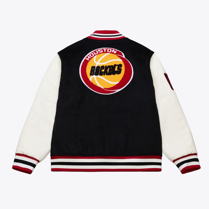 Houston Rockets Off Day Black and White Varsity Jacket